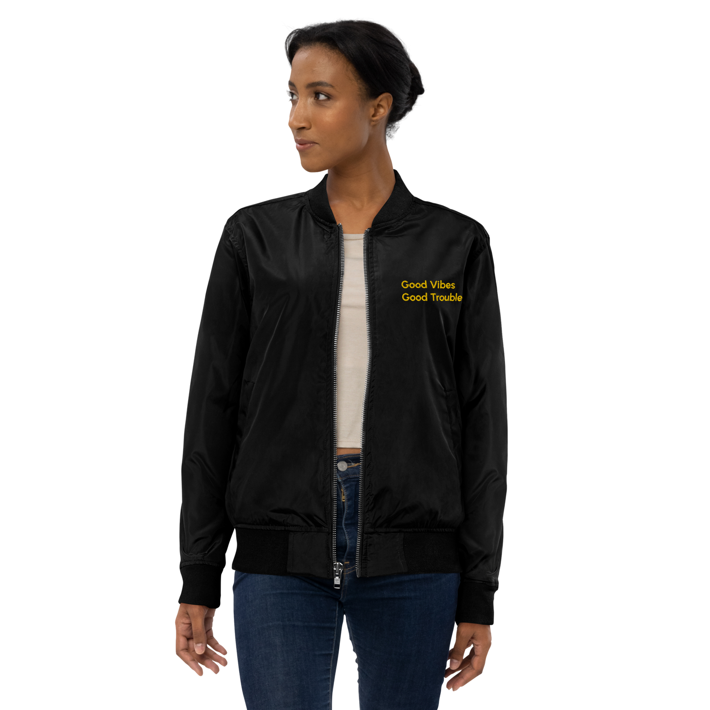 Good Vibes Good Trouble Bomber Jacket
