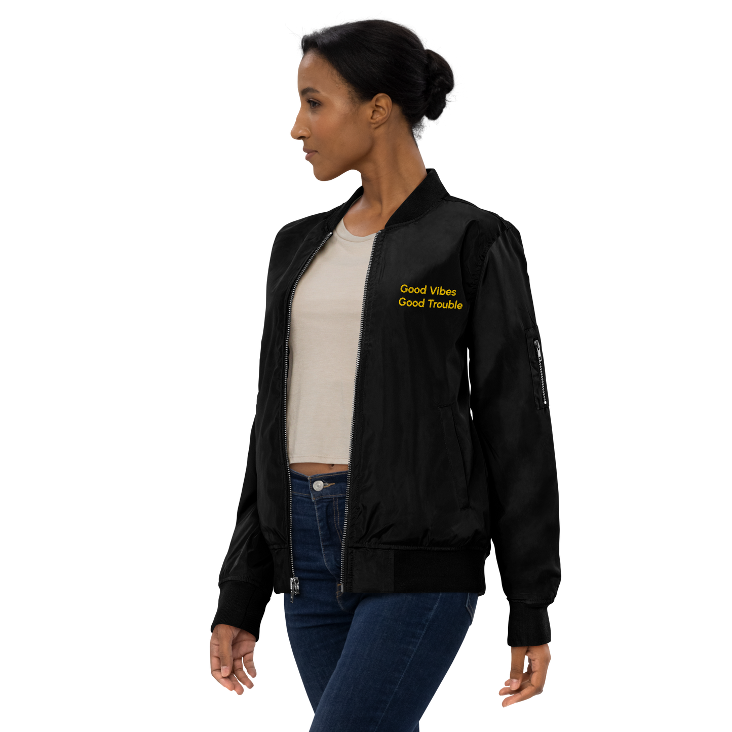 Good Vibes Good Trouble Bomber Jacket